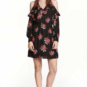 H&M Floral Cold Shoulder Dress